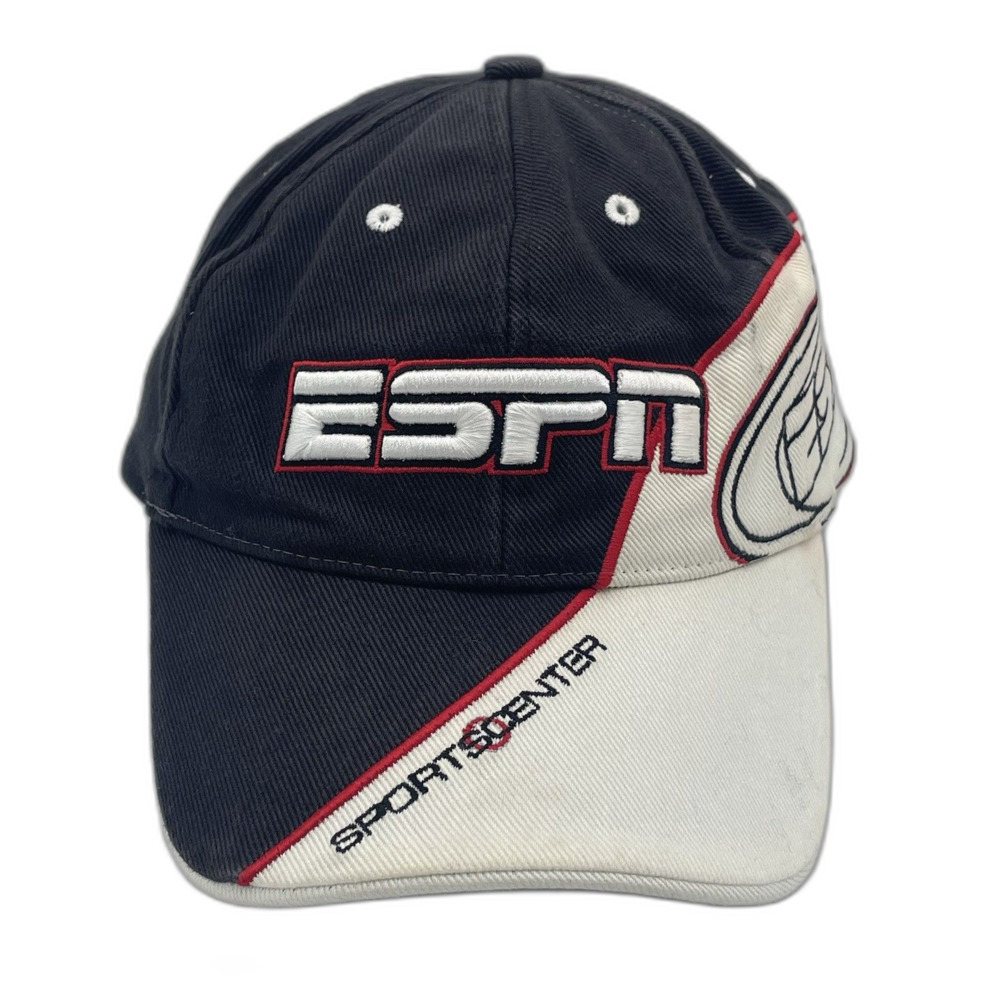 Vintage ESPN Hat Sportscenter Black Strapback Sports TV